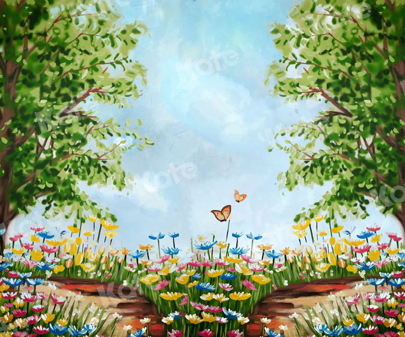 Kate Summer Oil Painting Trees Scenery Backdrops - Image 6