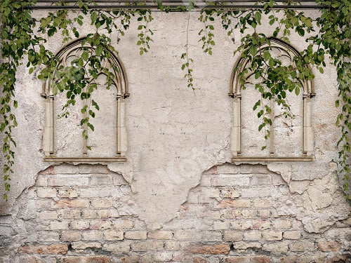 Kate Summer Old Brick Wall with Greenery Backdrop for Photography - Image 2