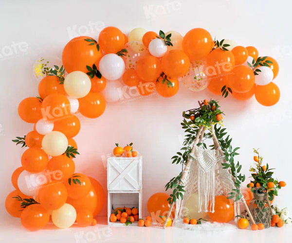 Kate Summer Orange Balloon Tent Backdrop Designed by Emetselch - Image 3