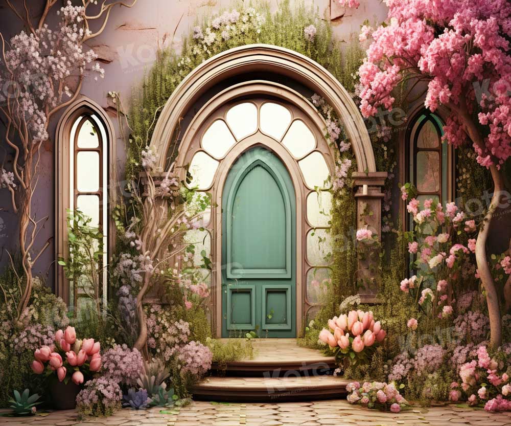Kate Summer Pink Flower Tree House Backdrop Designed by Emetselch - Image 6
