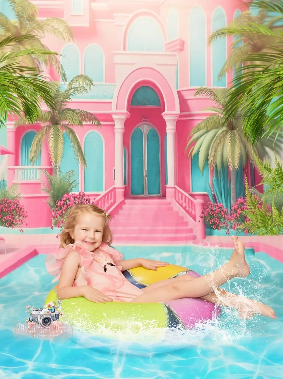 Kate Summer Pool Party Dolly Dream Fleece Backdrop Designed by Ashley Paul - Image 6