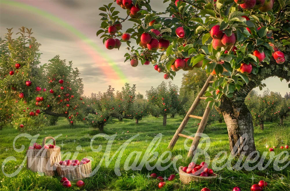 Kate Summer Rainbow Wooden Ladder Apple Orchard Backdrop Designed by Mini MakeBelieve - Image 6