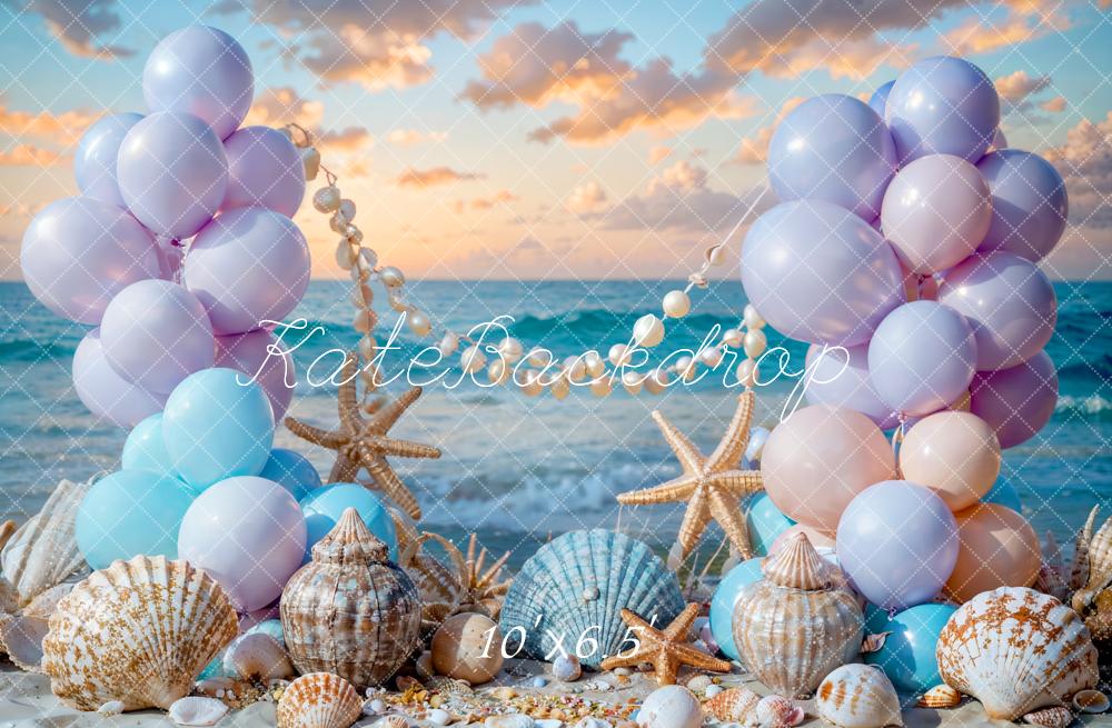 Kate Summer Sea Beach Balloon Mermaid Backdrop Designed by Chain Photography - Image 4