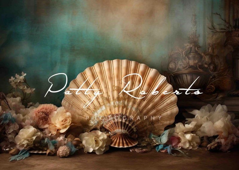Kate Summer Seashell Flowers Backdrop Designed by Patty Robert - Image 2