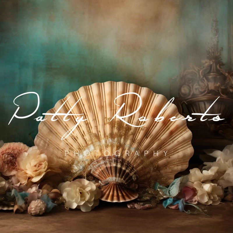 Kate Summer Seashell Flowers Backdrop Designed by Patty Robert - Image 4