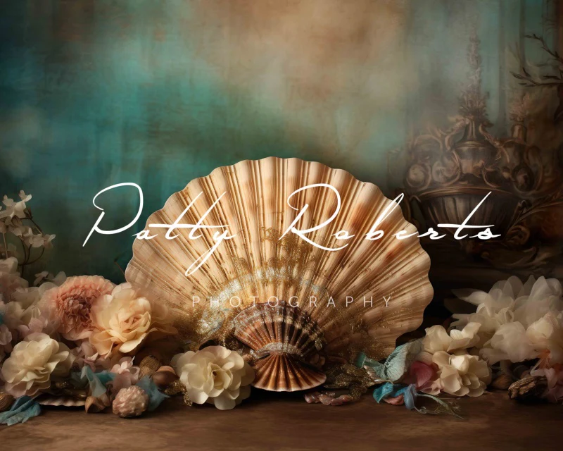 Kate Summer Seashell Flowers Backdrop Designed by Patty Robert - Image 5