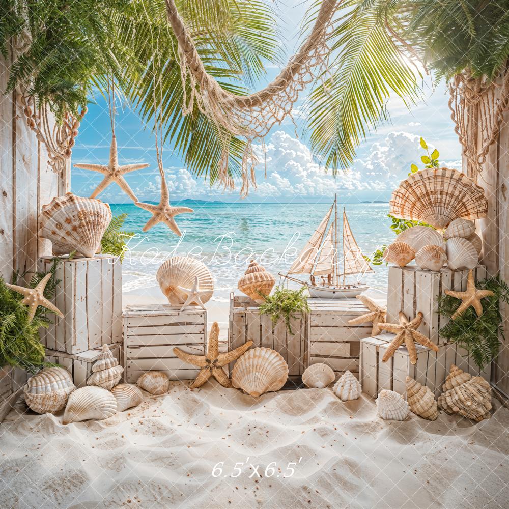 Kate Summer Seaside Beach Shell Backdrop Designed by Emetselch - Image 2