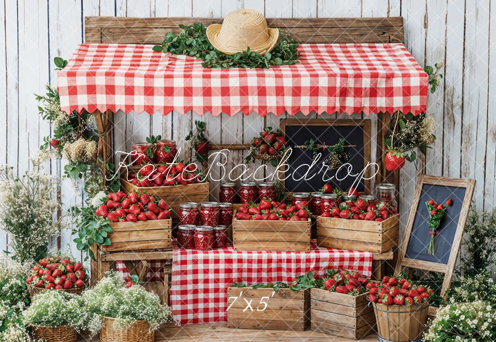 Kate Summer Strawberry Market Stand Backdrop Designed by Emetselch