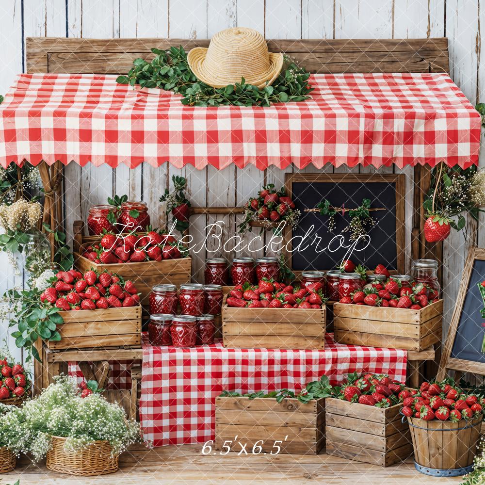 Kate Summer Strawberry Market Stand Backdrop Designed by Emetselch - Image 2