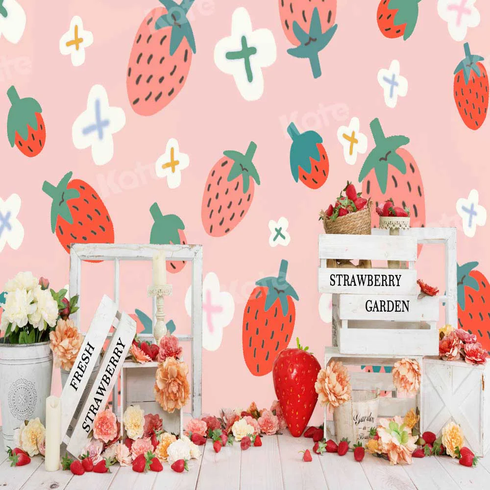 Kate Summer Strawberry Pink Backdrop Designed by Emetselch - Image 4