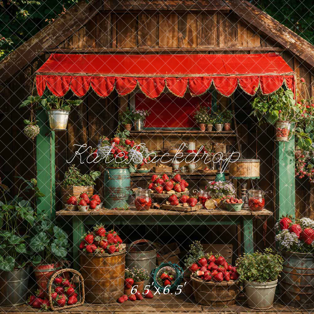 Kate Summer Strawberry Room Backdrop Designed by Chain Photography - Image 2