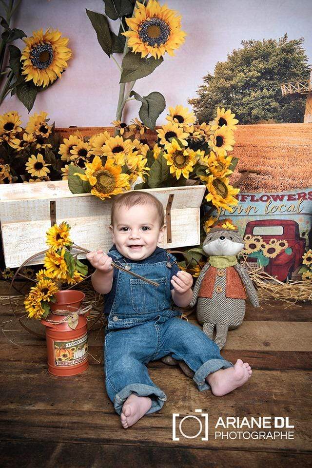 Kate Summer Sunflower Autumn Farm Field Backdrop - Image 6