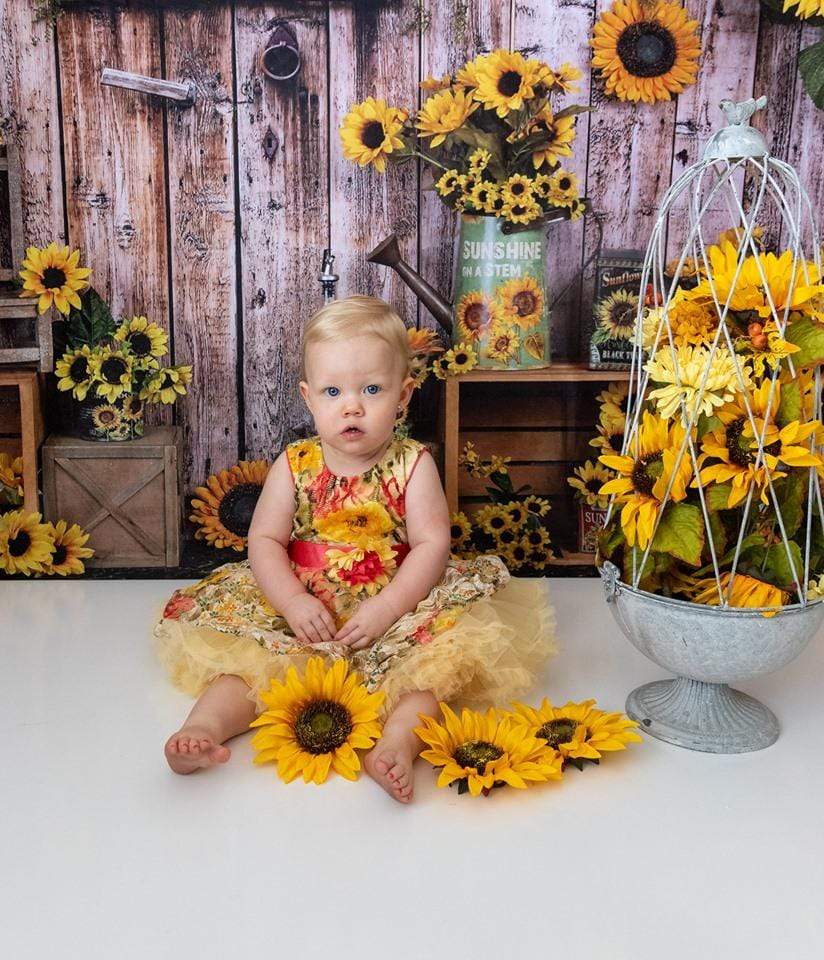 Kate Summer Sunflower Gift Shop Wood Autumn Backdrop for Photography - Image 16