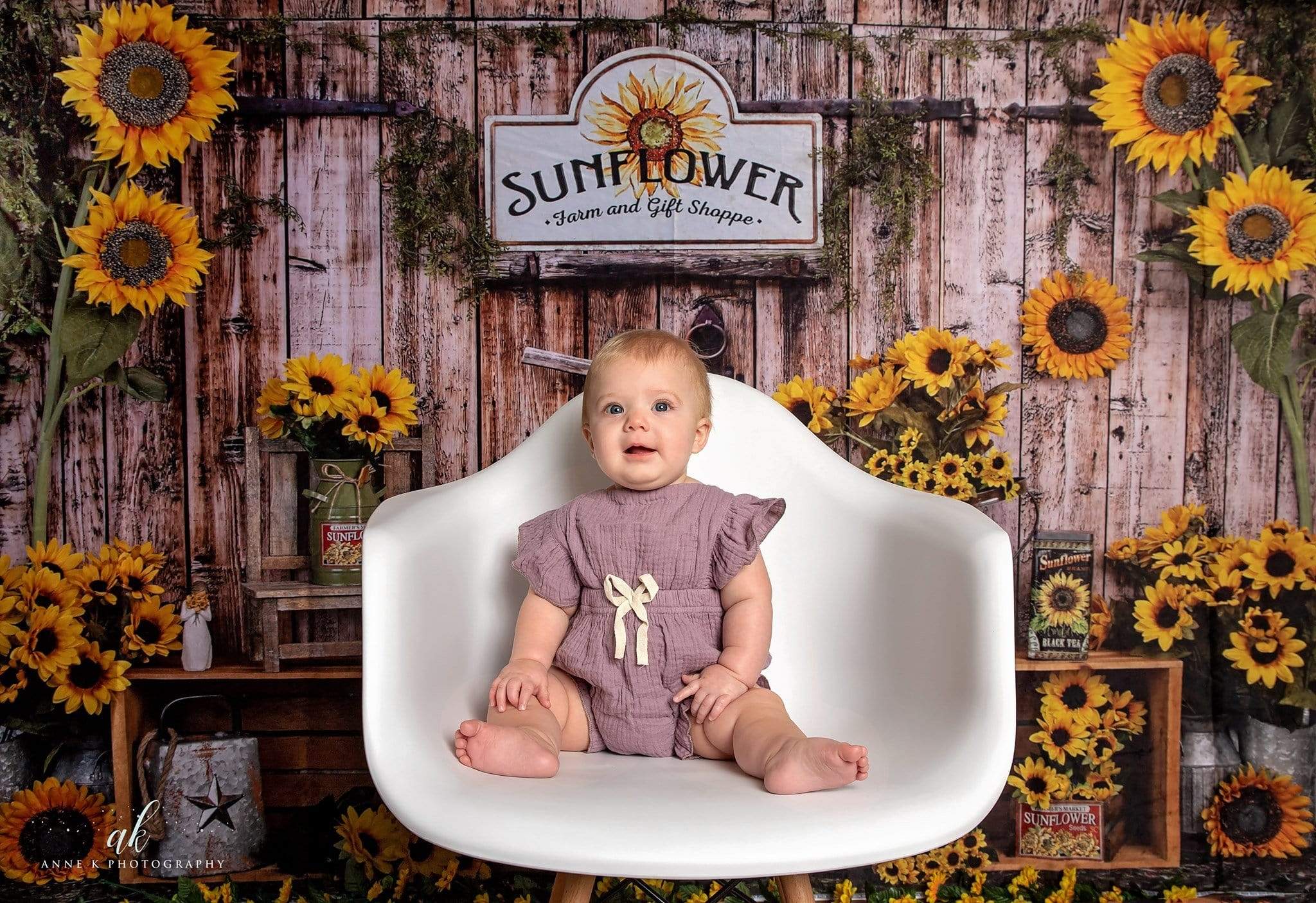 Kate Summer Sunflower Gift Shop Wood Autumn Backdrop for Photography - Image 8