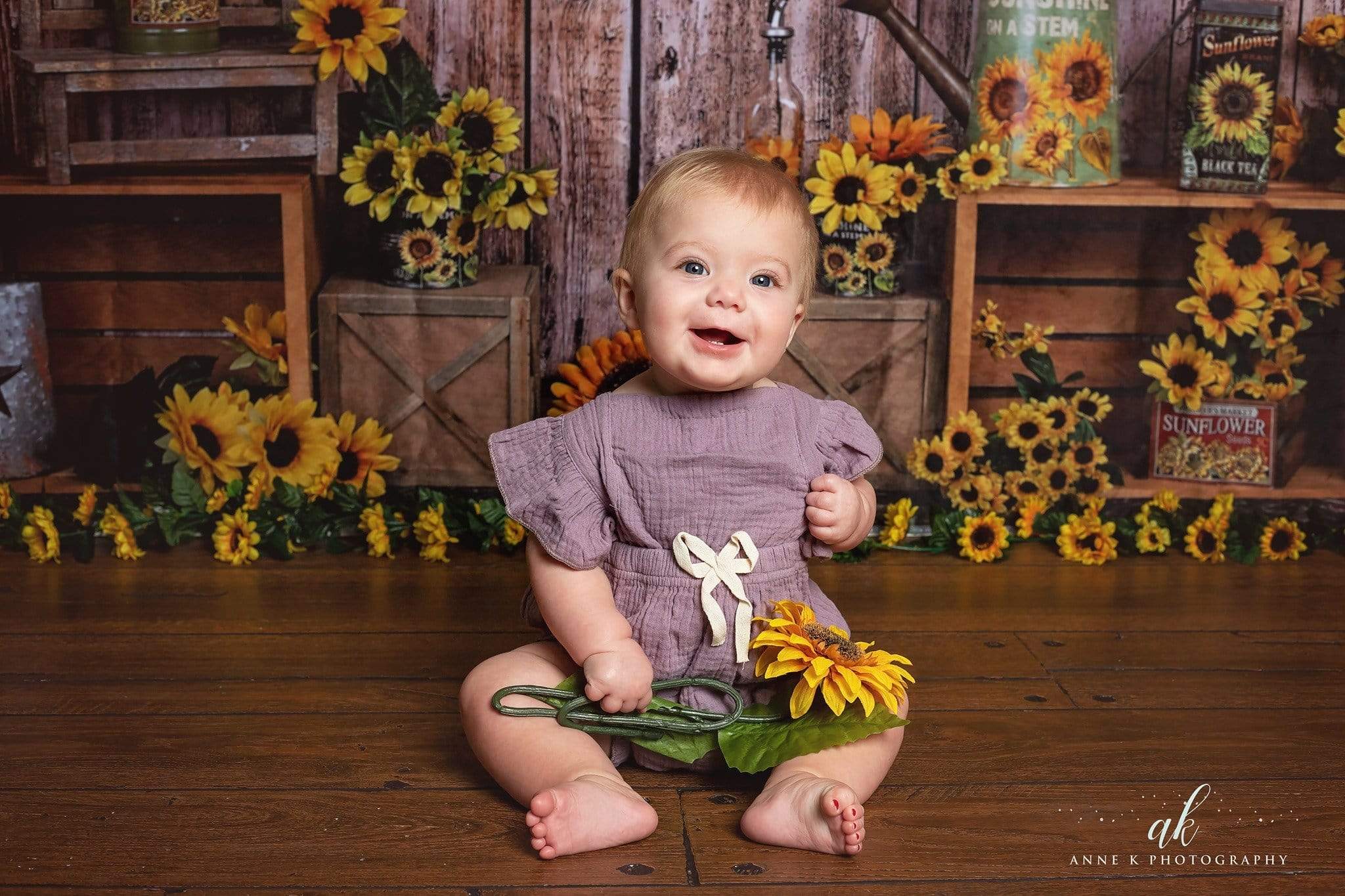 Kate Summer Sunflower Gift Shop Wood Autumn Backdrop for Photography - Image 9