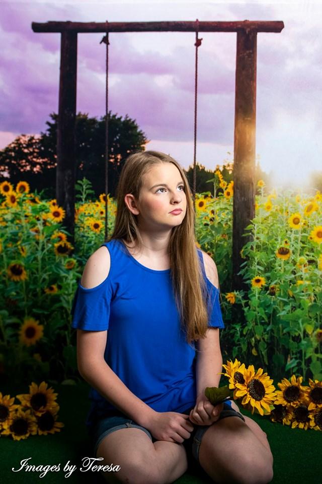 Kate Summer Sunflower Swing Backdrop Designed by Pine Park Collection - Image 3