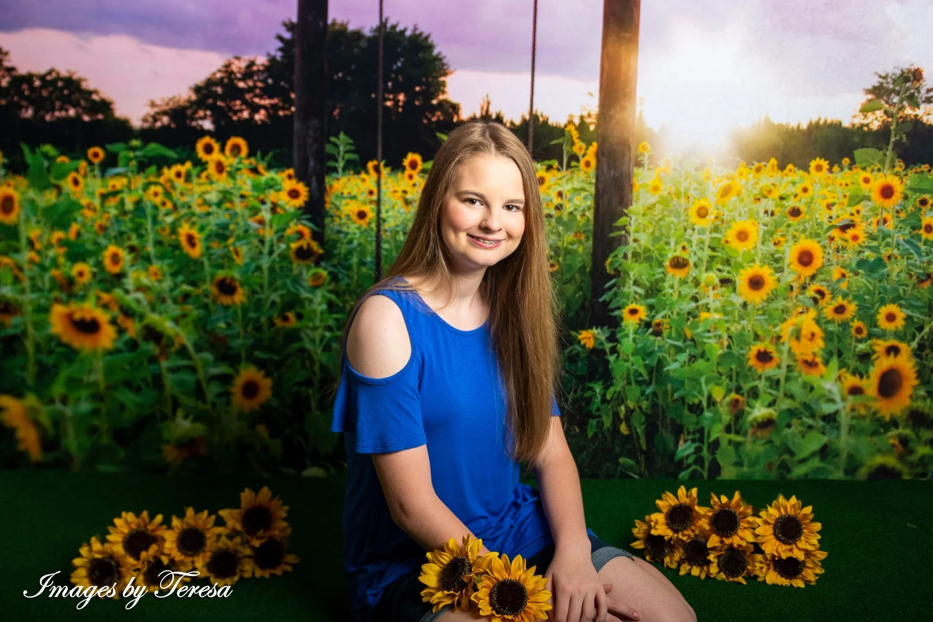 Kate Summer Sunflower Swing Backdrop Designed by Pine Park Collection - Image 5