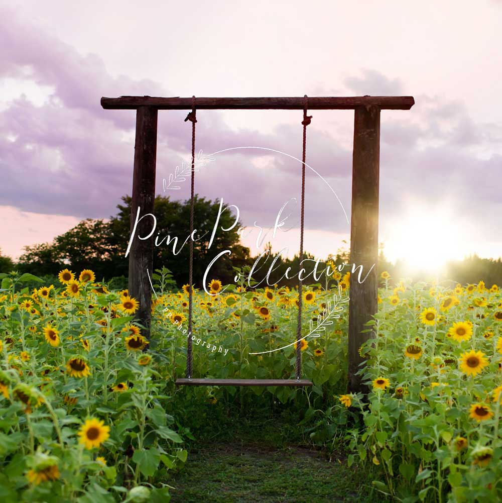 Kate Summer Sunflower Swing Backdrop Designed by Pine Park Collection - Image 6