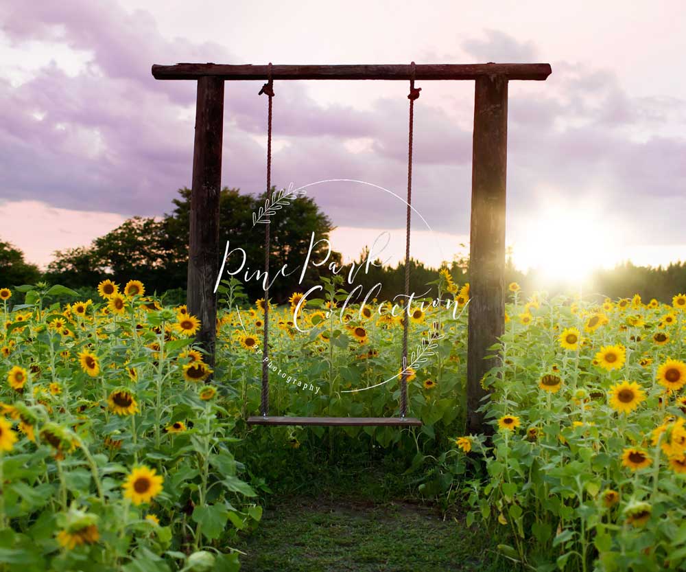 Kate Summer Sunflower Swing Backdrop Designed by Pine Park Collection - Image 7