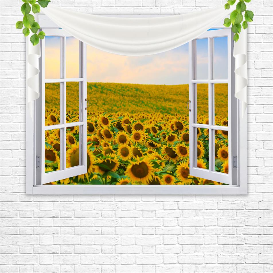 Kate Summer Sunflower Window Backdrop Designed By Ava Lee - Image 3