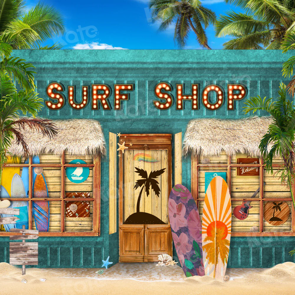 Kate Summer Surf Shop Beach Backdrop for Photography - Image 5