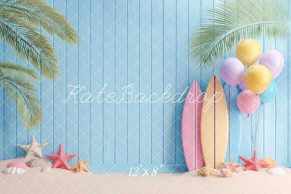 Kate Summer Surfboards Starfish Balloons Blue Backdrop Designed by Angela Marie Photography - Image 8