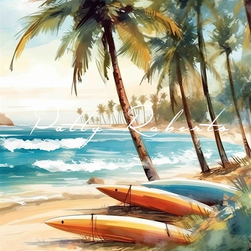 Kate Summer Surfing Beach Sea Backdrop Designed by Patty Robert - Image 2