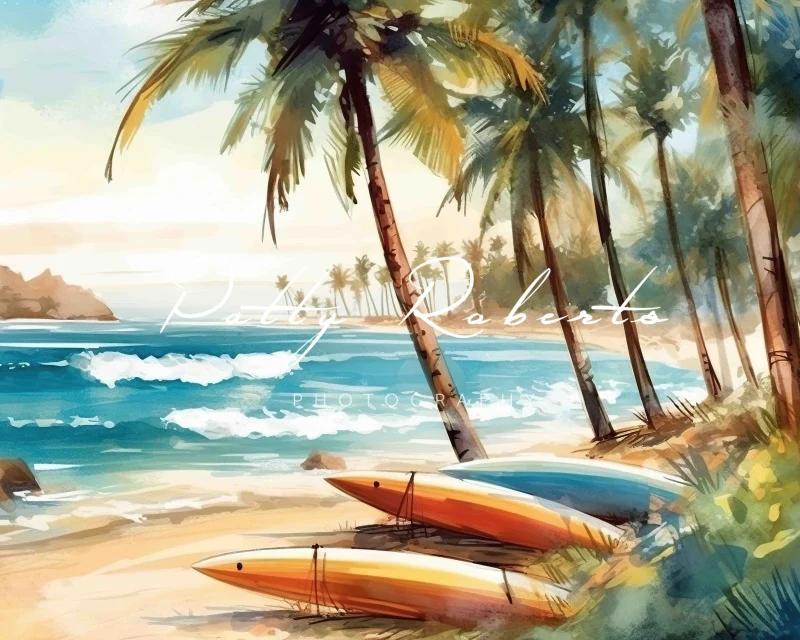 Kate Summer Surfing Beach Sea Backdrop Designed by Patty Robert - Image 3