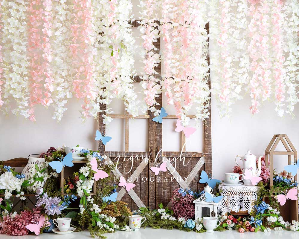 Kate Summer Tea Party Butterfly Barn Door Backdrop Designed by Megan Leigh Photography - Image 3