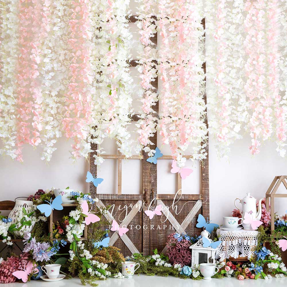 Kate Summer Tea Party Butterfly Barn Door Backdrop Designed by Megan Leigh Photography - Image 5