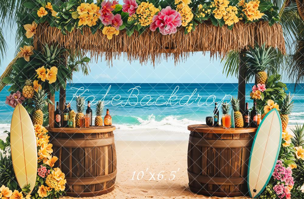 Kate Summer Tropical Beach Tiki Bar Backdrop Designed by Emetselch - Image 4