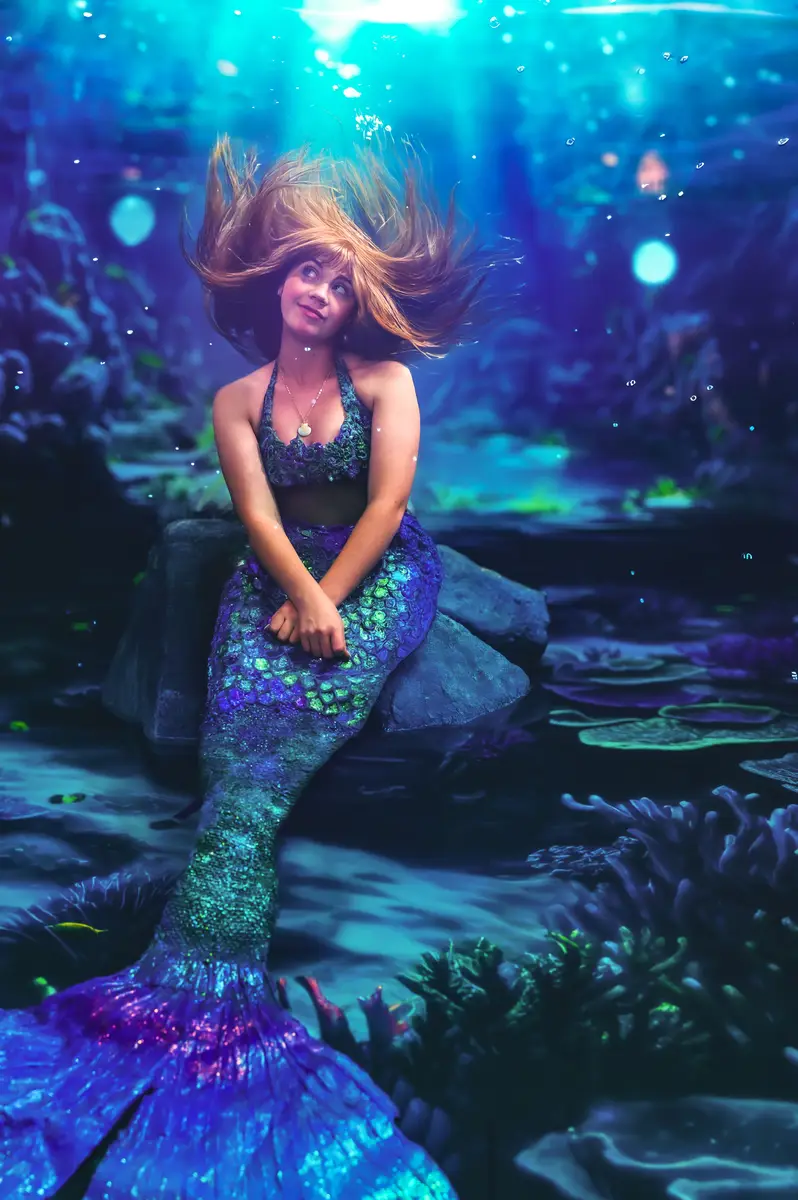 Kate Summer Underwater Backdrop+Mermaid Cave Floor Backdrop - Image 3