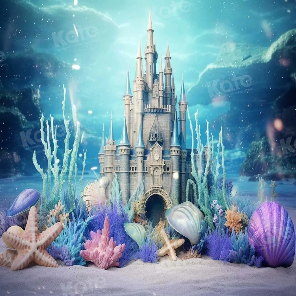Kate Summer Underwater Castle Shell Backdrop Designed by Chain Photography - Image 2