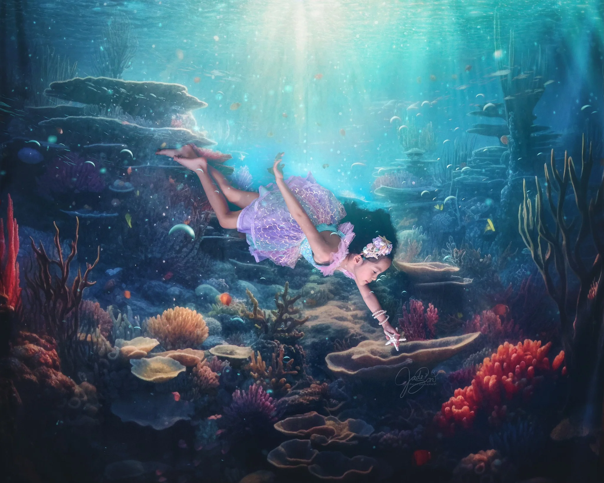 Kate Summer Underwater Ocean Backdrop Designed by Mandy Ringe Photography - Image 3