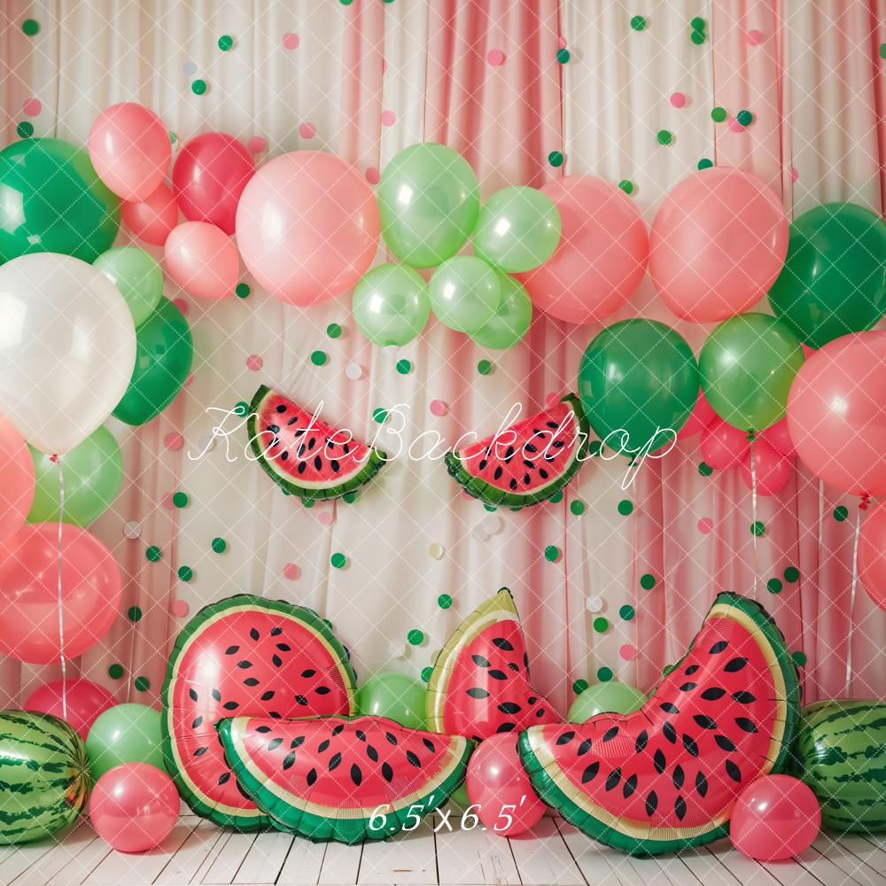 Kate Summer Watermelon Balloons Curtain Backdrop Designed by Emetselch - Image 2