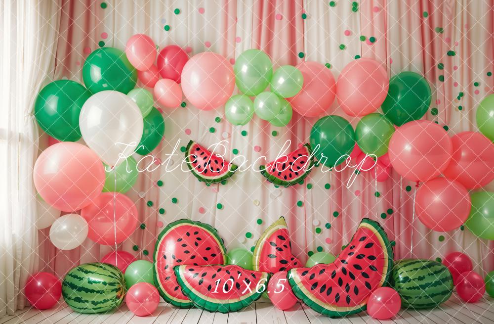 Kate Summer Watermelon Balloons Curtain Backdrop Designed by Emetselch - Image 4