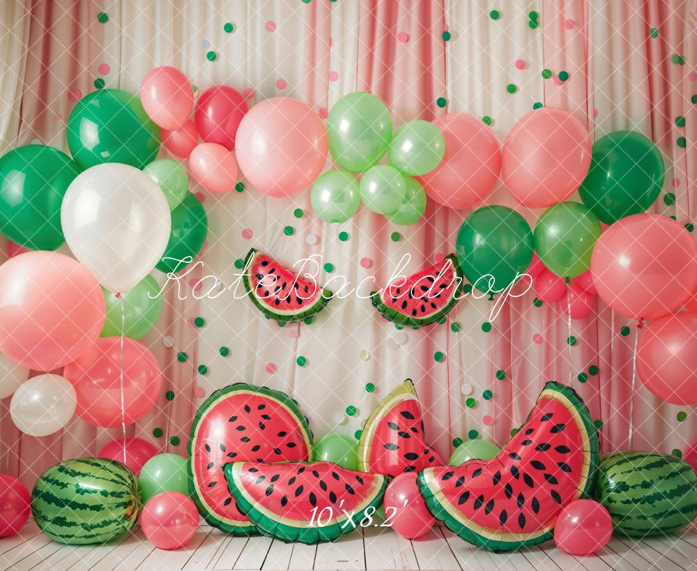 Kate Summer Watermelon Balloons Curtain Backdrop Designed by Emetselch - Image 5