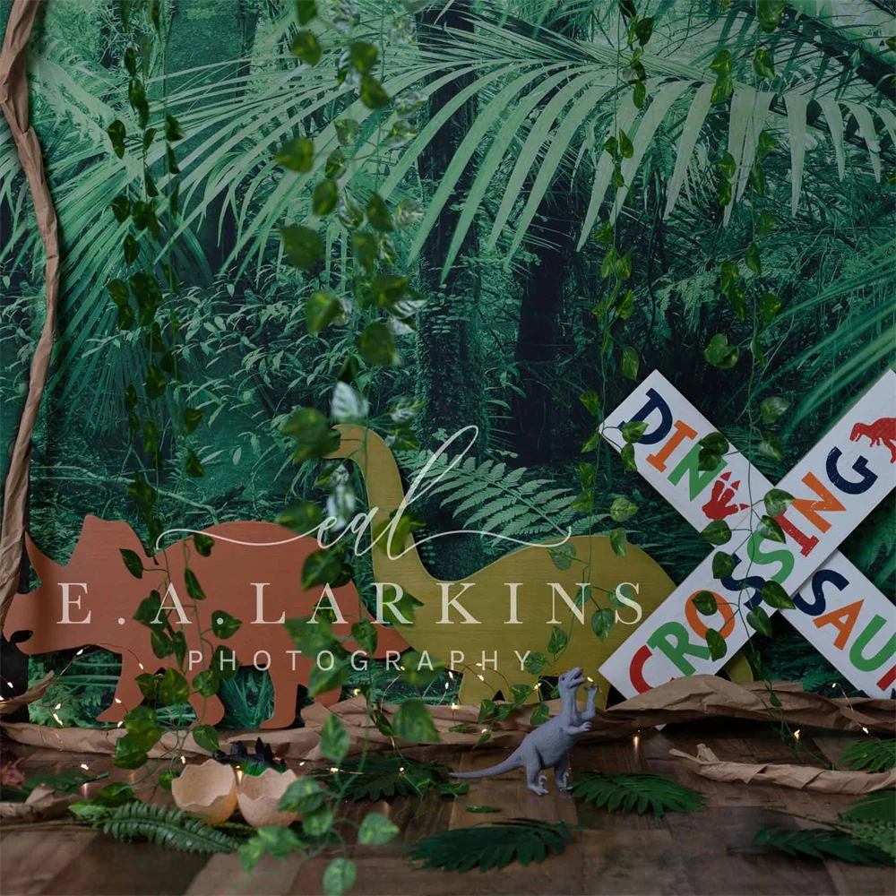 Kate Summer Wild Jungle Dinosaur Backdrop Designed by Erin Larkins - Image 3