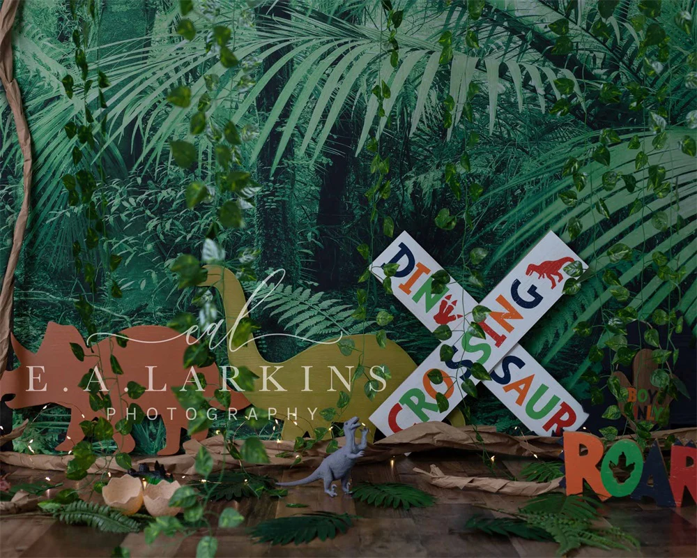 Kate Summer Wild Jungle Dinosaur Backdrop Designed by Erin Larkins - Image 4