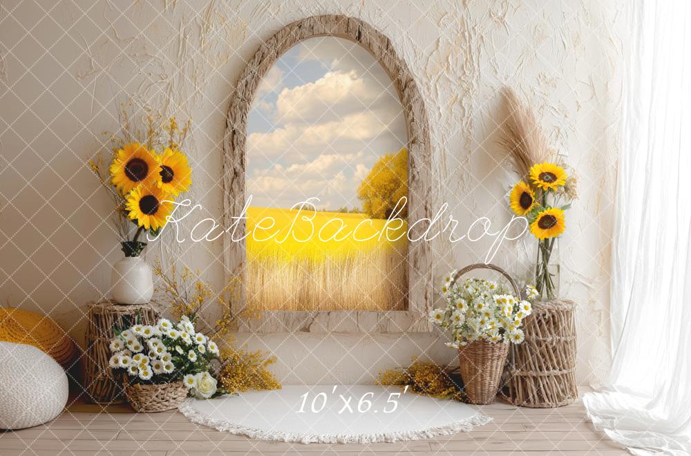 Kate Sunflower Arch Window Rustic Backdrop Designed by Mini MakeBelieve - Image 4