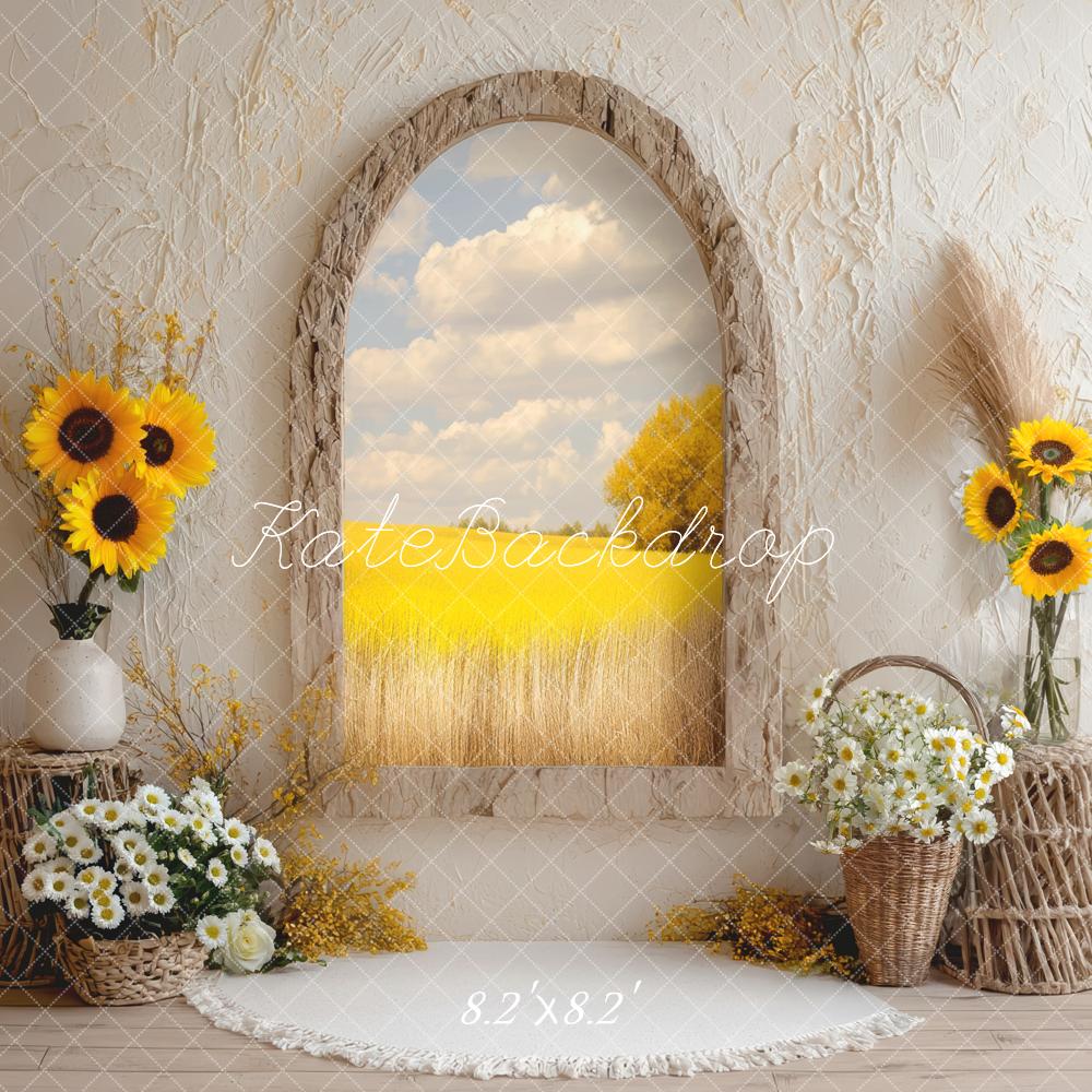 Kate Sunflower Arch Window Rustic Backdrop Designed by Mini MakeBelieve - Image 5