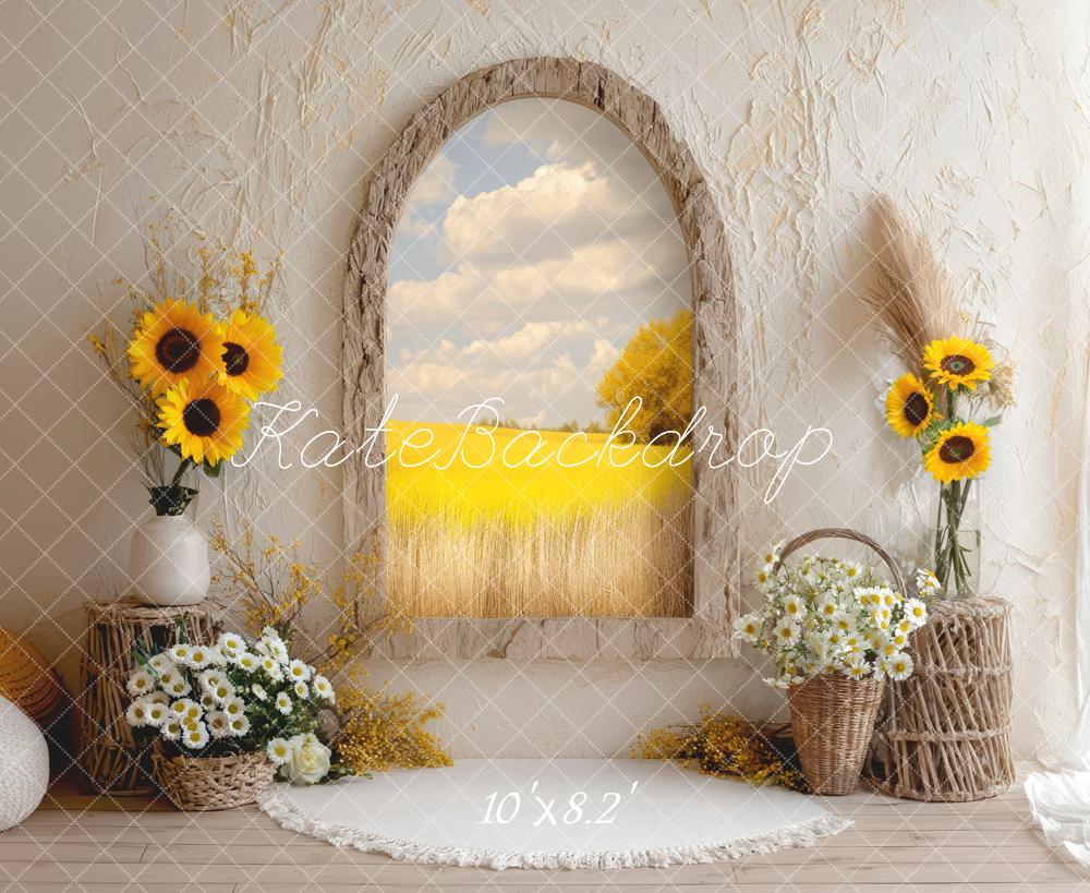 Kate Sunflower Arch Window Rustic Backdrop Designed by Mini MakeBelieve - Image 6