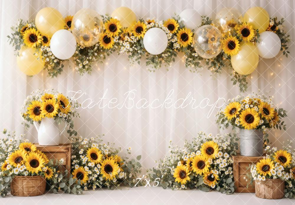 Kate Sunflower Balloons Daisy Garland Backdrop Designed by Vertigo Productions
