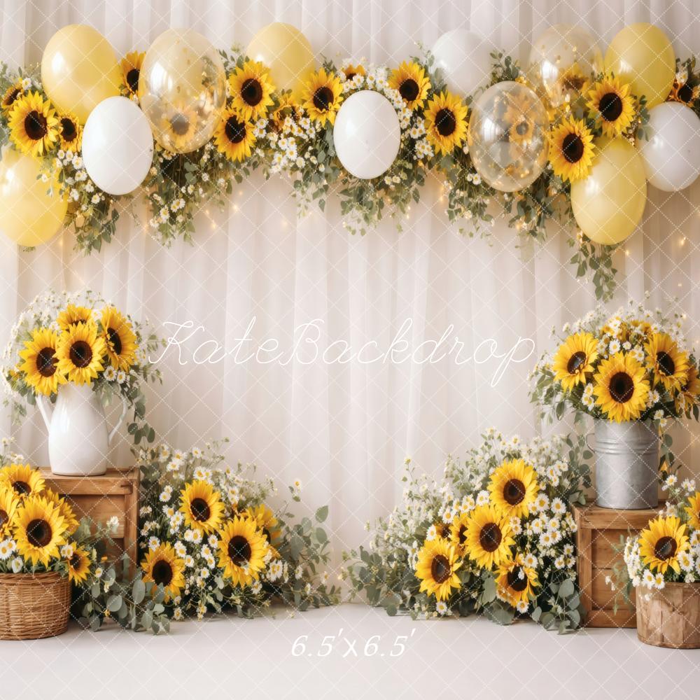 Kate Sunflower Balloons Daisy Garland Backdrop Designed by Vertigo Productions - Image 2