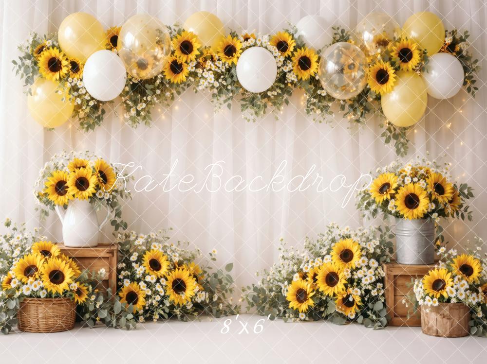 Kate Sunflower Balloons Daisy Garland Backdrop Designed by Vertigo Productions - Image 3