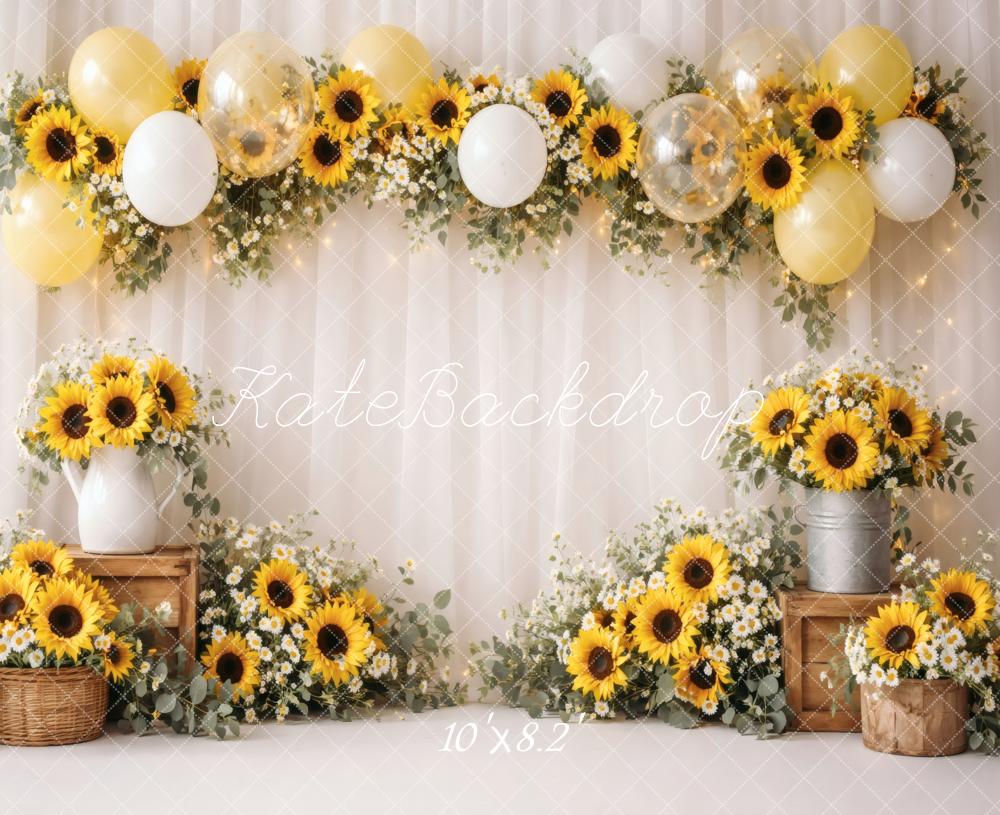 Kate Sunflower Balloons Daisy Garland Backdrop Designed by Vertigo Productions - Image 6