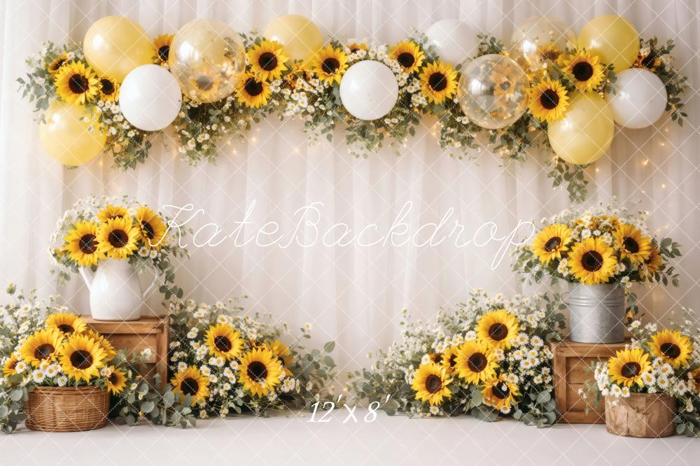 Kate Sunflower Balloons Daisy Garland Backdrop Designed by Vertigo Productions - Image 8