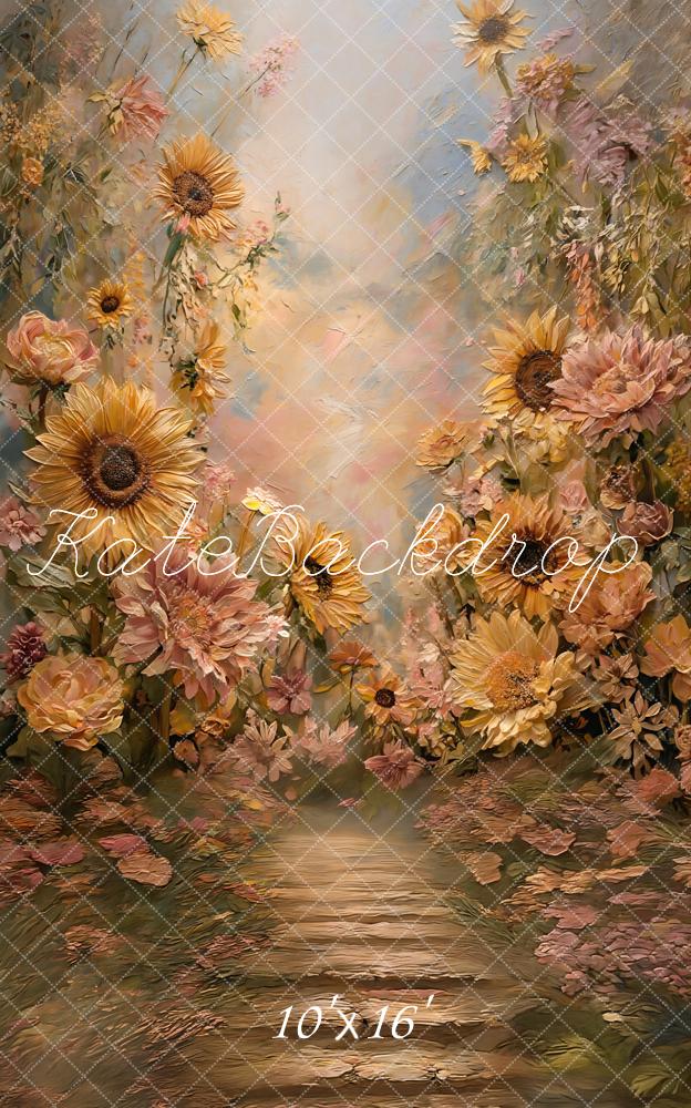 Kate Sunflower Floral Pathway Pastel Backdrop Designed by GQ - Image 11