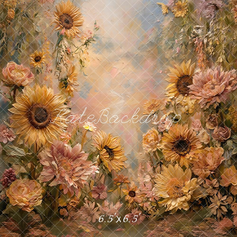 Kate Sunflower Floral Pathway Pastel Backdrop Designed by GQ - Image 2