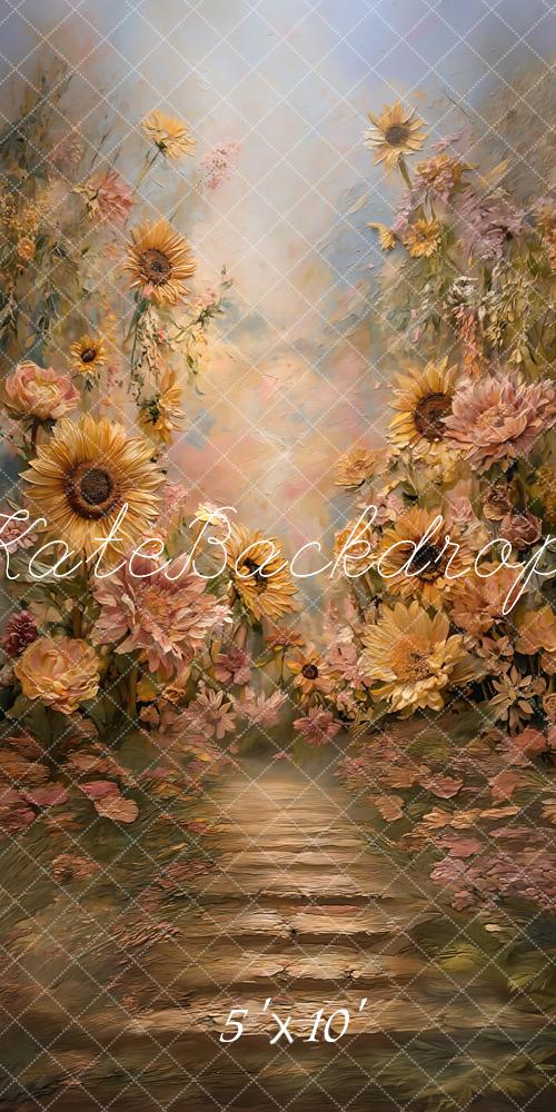 Kate Sunflower Floral Pathway Pastel Backdrop Designed by GQ - Image 9